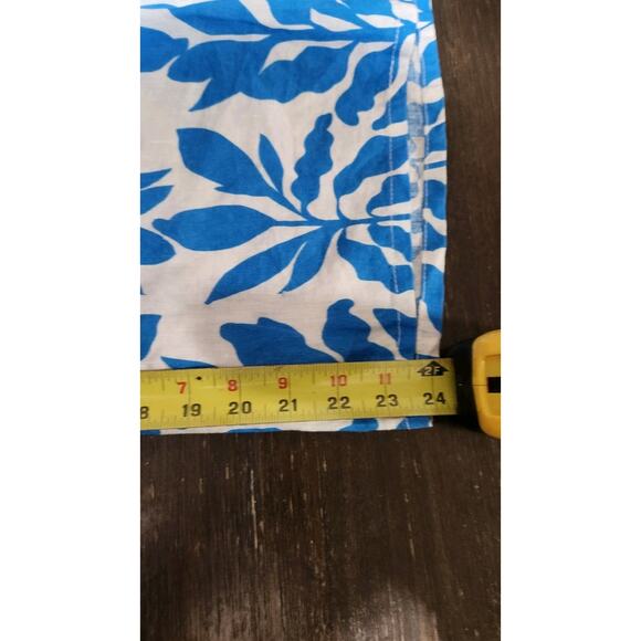 Rachel Zoe Linen Wide Leg Pant Women’s SZ Large Blue White Safari Tropical Beach - Picture 4 of 11